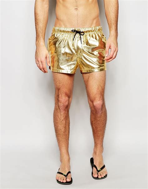 metallic gold boxer shorts|Men's Gold Metallic Shorts .